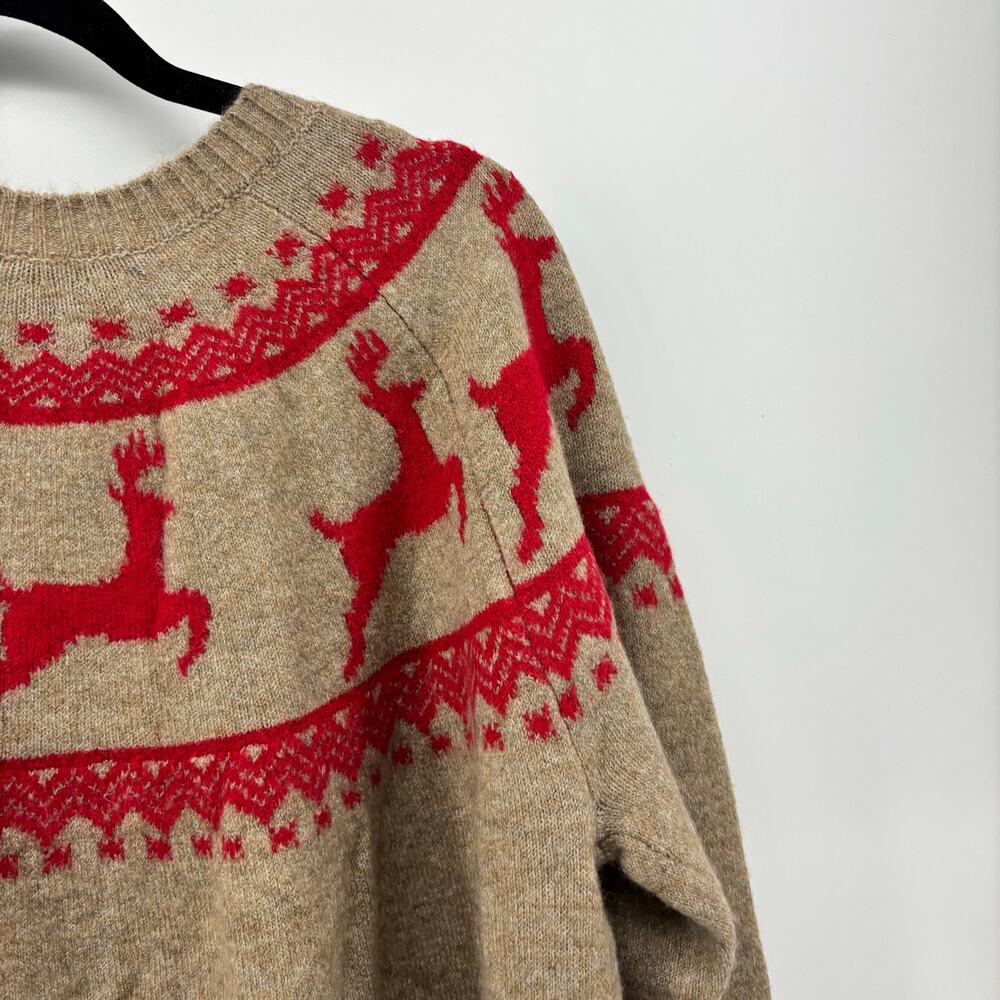 Vince Camuto Size XL Women's Christmas Sweater Reindeer Tan Red - Picture 8 of 16